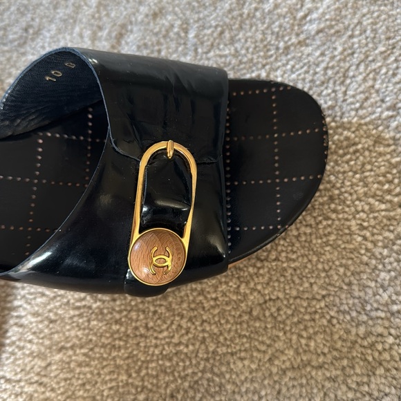 Chanel Vintage CC Clog Sandals / Size 10B - Picture 3 of 11